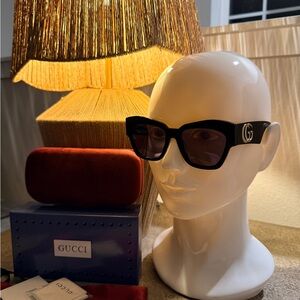 Gucci Black Sunglasses with Gold Logo